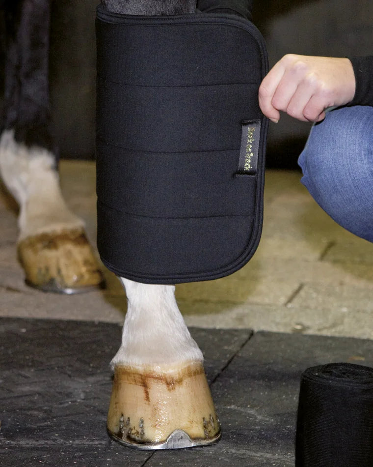 Back On Track No Bow Leg Wraps - Black Welltex Therapeutic Horse Wraps (Pair) - Multiple Sizes