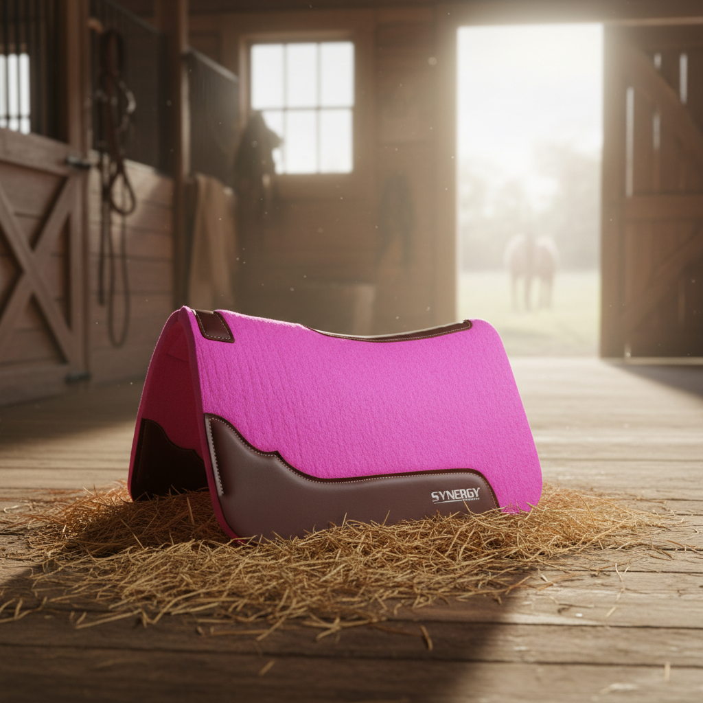 Weaver Synergy Contoured Steam Pressed Merino Wool Western Saddle Pad - 28" x 30"