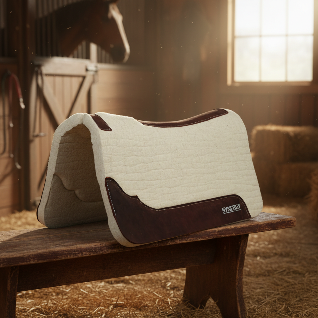Weaver Synergy Steam Pressed Merino Wool Felt Western Saddle Pad, Contoured - 31" x 32"