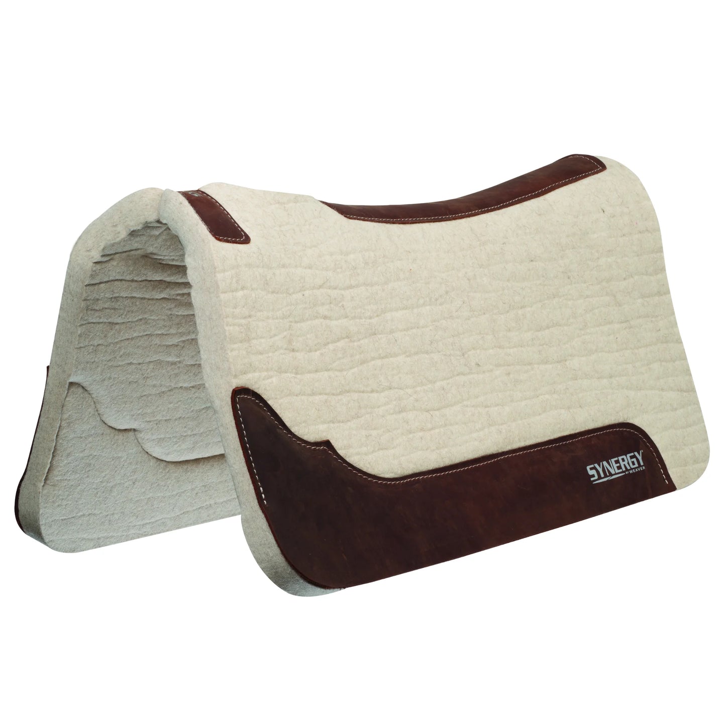 Weaver Synergy Steam-Pressed Merino Wool Western Saddle Pad - 32" x 32" - F1-Rated Contoured Spine