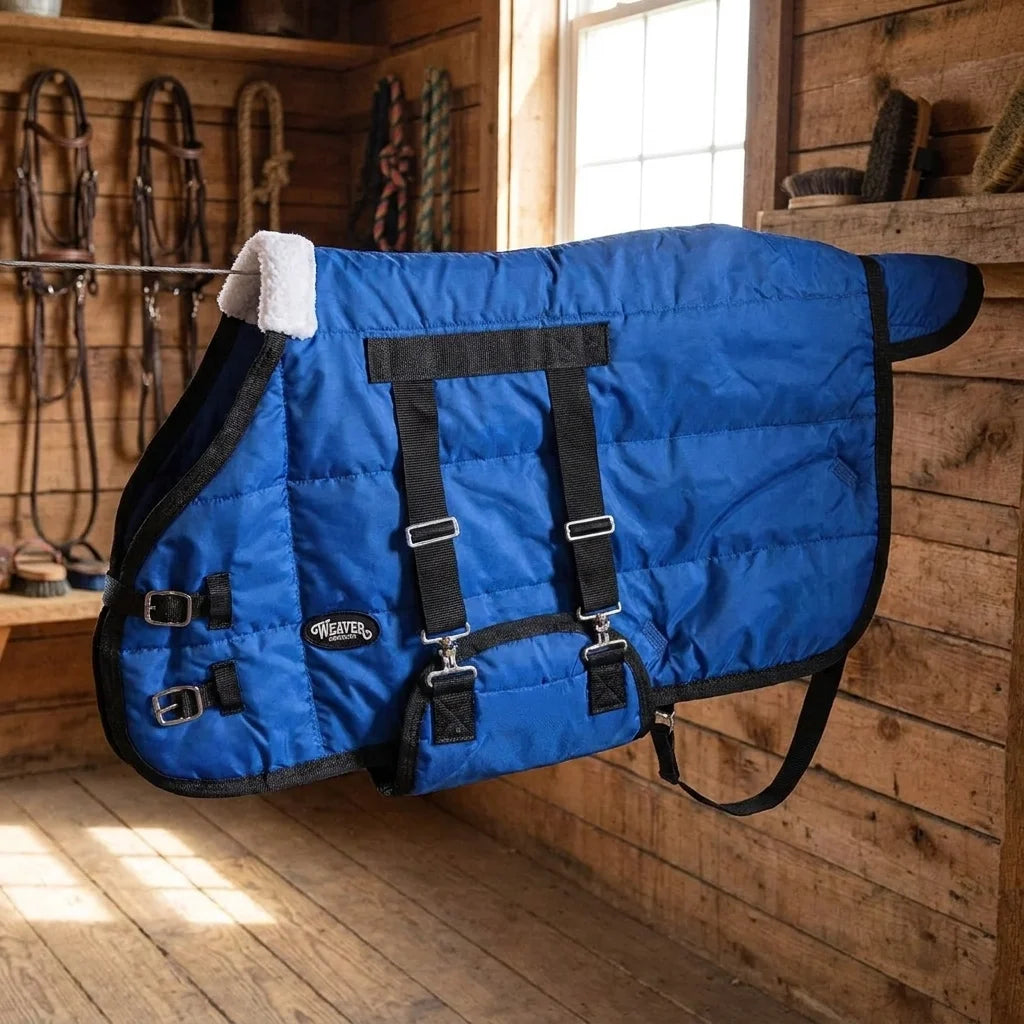 Weaver Leather Foal Blanket 420D — Adjustable Warmth for Stalls - styled in a tack room