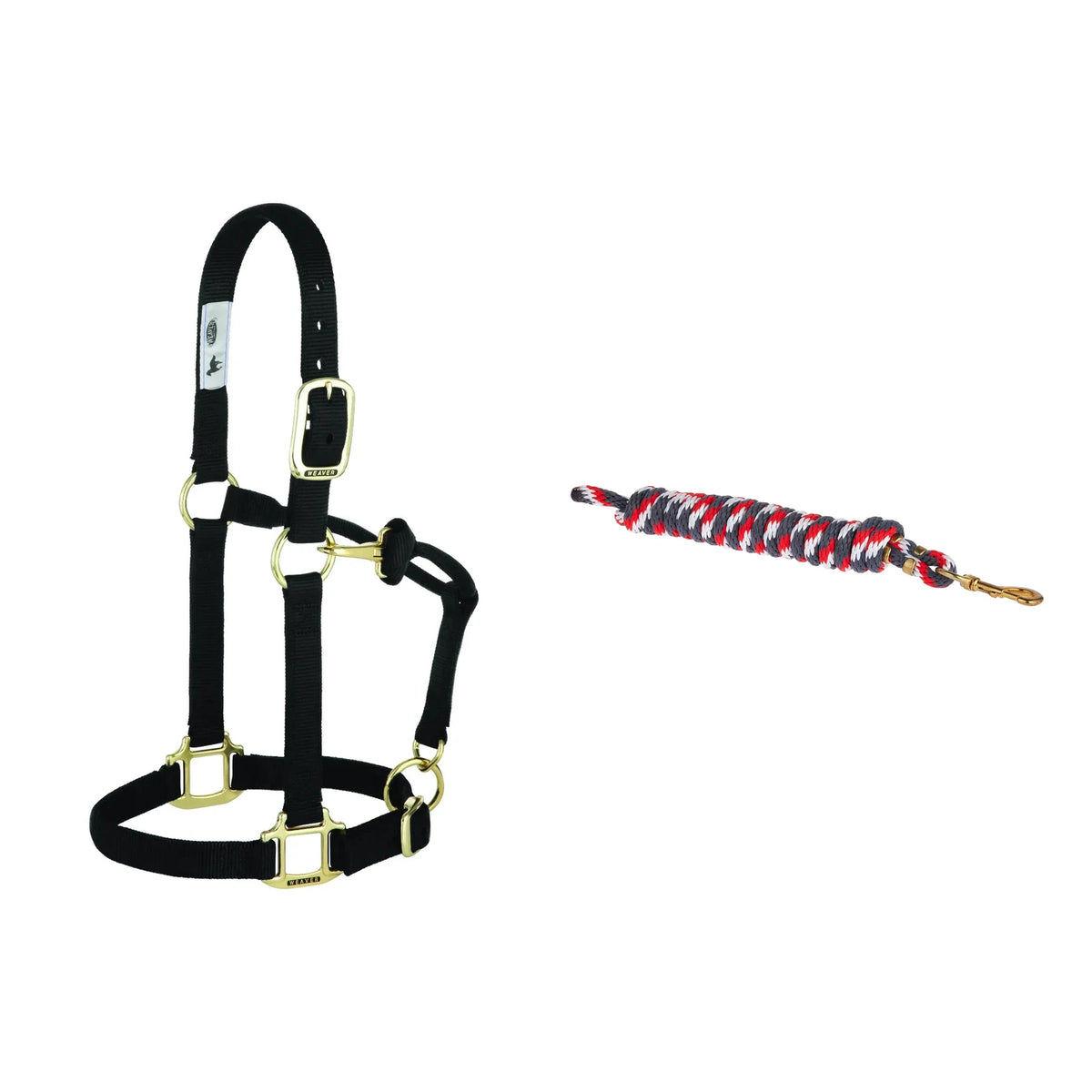 Weaver Leather Halter & Lead Rope Set — Black - Small Horse