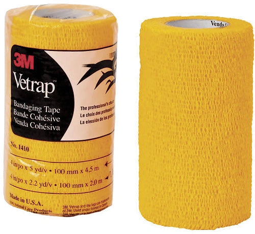 3M Vetrap Bandage - 4" x 5 Yards - Self-Adherent Cohesive Wrap for Horses, Breathable Leg Support & Wound Care