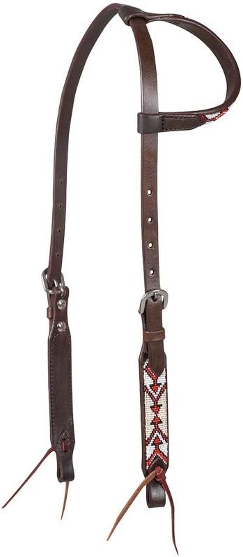 Cashel Beaded Slip Ear Headstall White