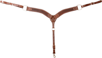 Cashel 2" Chocolate Basket Weave Leather Horse Breast Collar