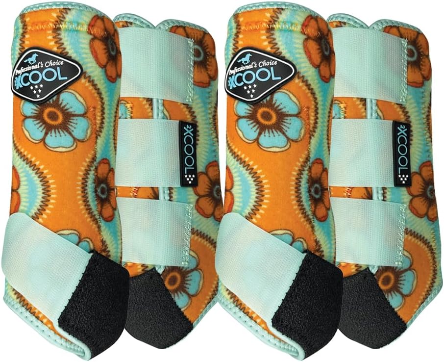 Professional's Choice Sports Medicine 2XCOOL Pattern Horse Equine Boots 4 - Pack - Hooves and Paws