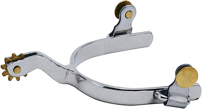 Weaver Leather Women's Roping Spurs with Plain Band, 1.75" Shank, Silver
