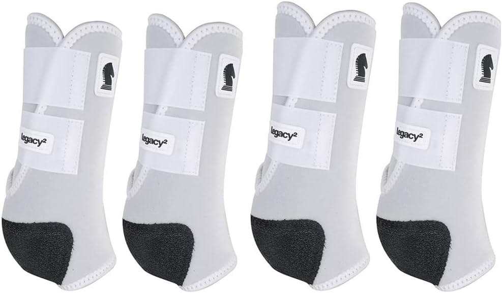 CLASSIC EQUINE Small Legacy2 Horse Front Hind Sports Boots 4 Pack White