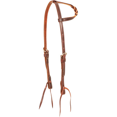 Martin Saddlery Blood Knot Slip Ear Headstall - Premium Leather Bit Ties