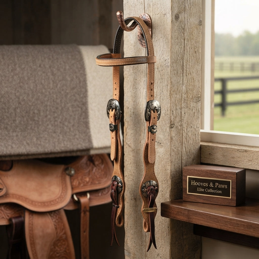 Lifestyle photo of Professional's Choice Quick-Change One-Ear Headstall - Roughout