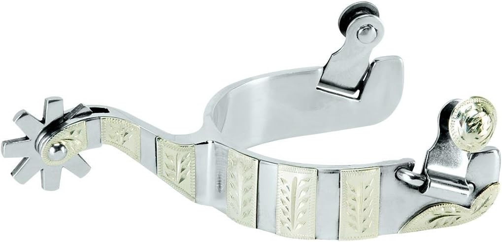 Weaver Stainless Steel German Silver Men's 8-Point Rowel Spurs