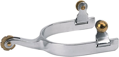 Weaver Leather Women's Roping Spurs - Stainless Steel with Rosebud Rowel