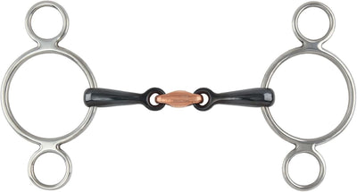 Shires Two Ring Sweet Iron Gag with Raised Ribs 520R - Hooves and Paws