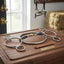 Lifestyle photo of Shires Blue Sweet Iron Two Ring Gag Horse Bit - Anatomical LOZ Double Jointed Lozenge Mouthpiece