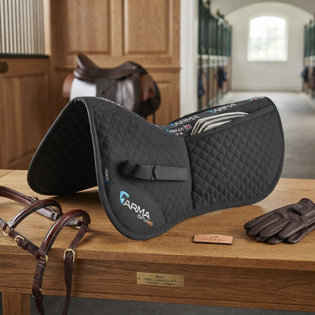 Lifestyle photo of Shires ARMA Corrective Half Pad - Adjustable Shims for Custom Saddle Fit
