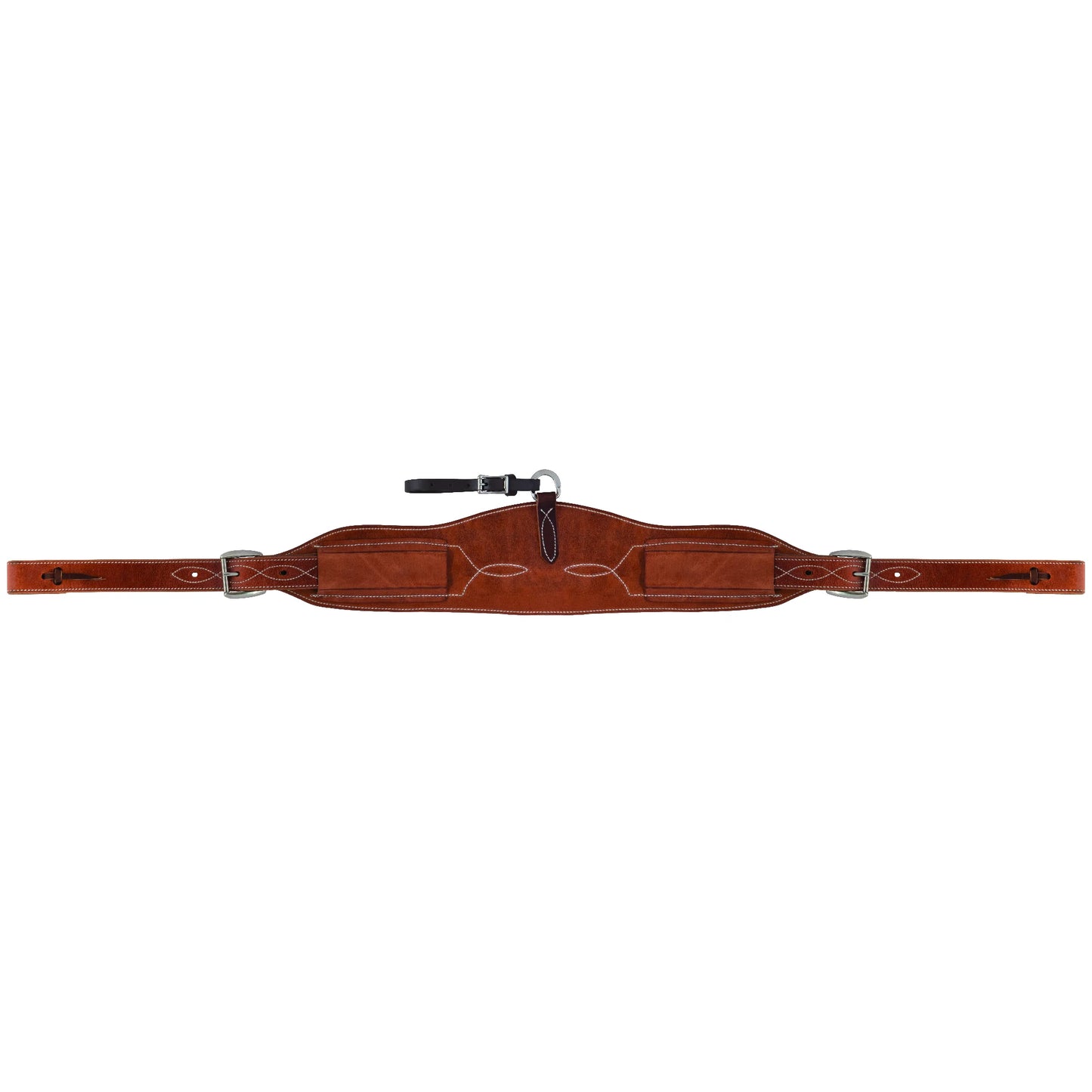 Weaver 6-inch Heavy Duty Complete Roper Back Cinch Set - Russet Leather with Billets & Connector Strap