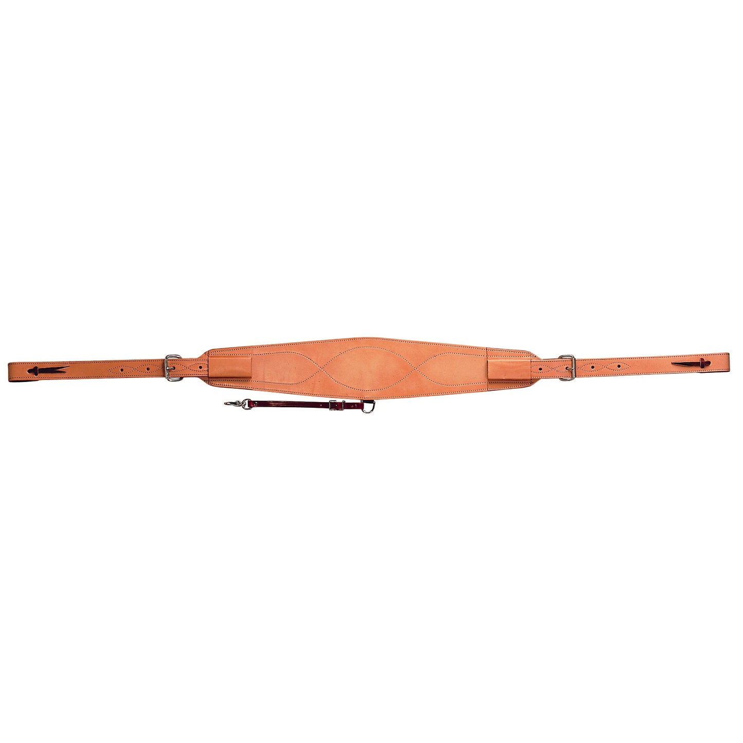 Weaver Equine 6-Inch Heavy-Duty Complete Western Back Cinch - Honey Leather with Billets & Connector Strap