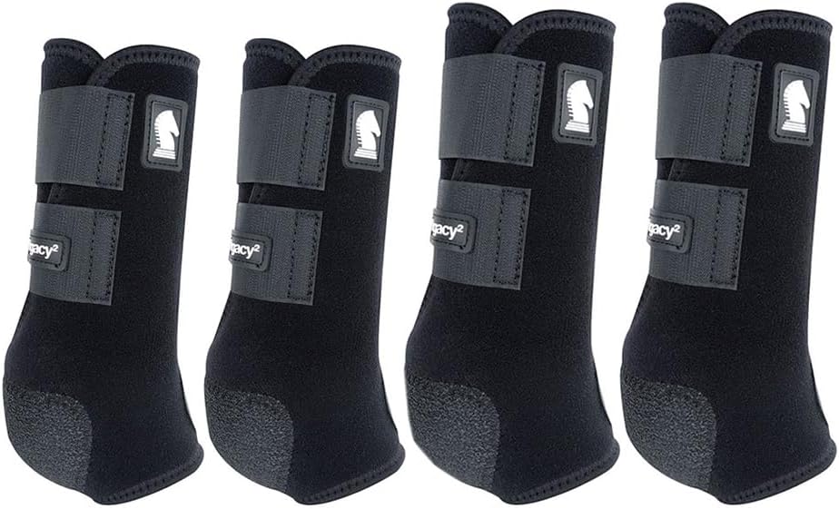 Classic Equine Small Legacy2 Horse Front Hind Sports Boots 4 Pack Black