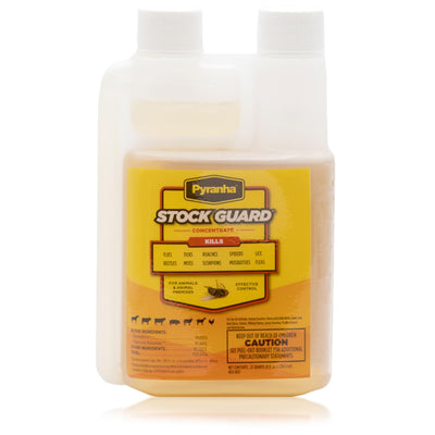 PYRANHA Stock Guard Concentrate - Fly Control for Livestock, Barns, and Poultry - 64 Oz