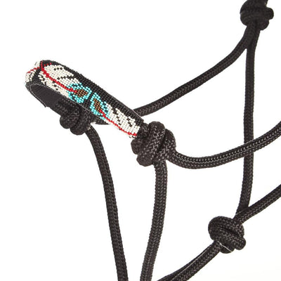 Professional's Choice Beaded Rope Halter | Intricate Beadwork on The Noseband | 7 Foot Matching Lead - Hooves and Paws