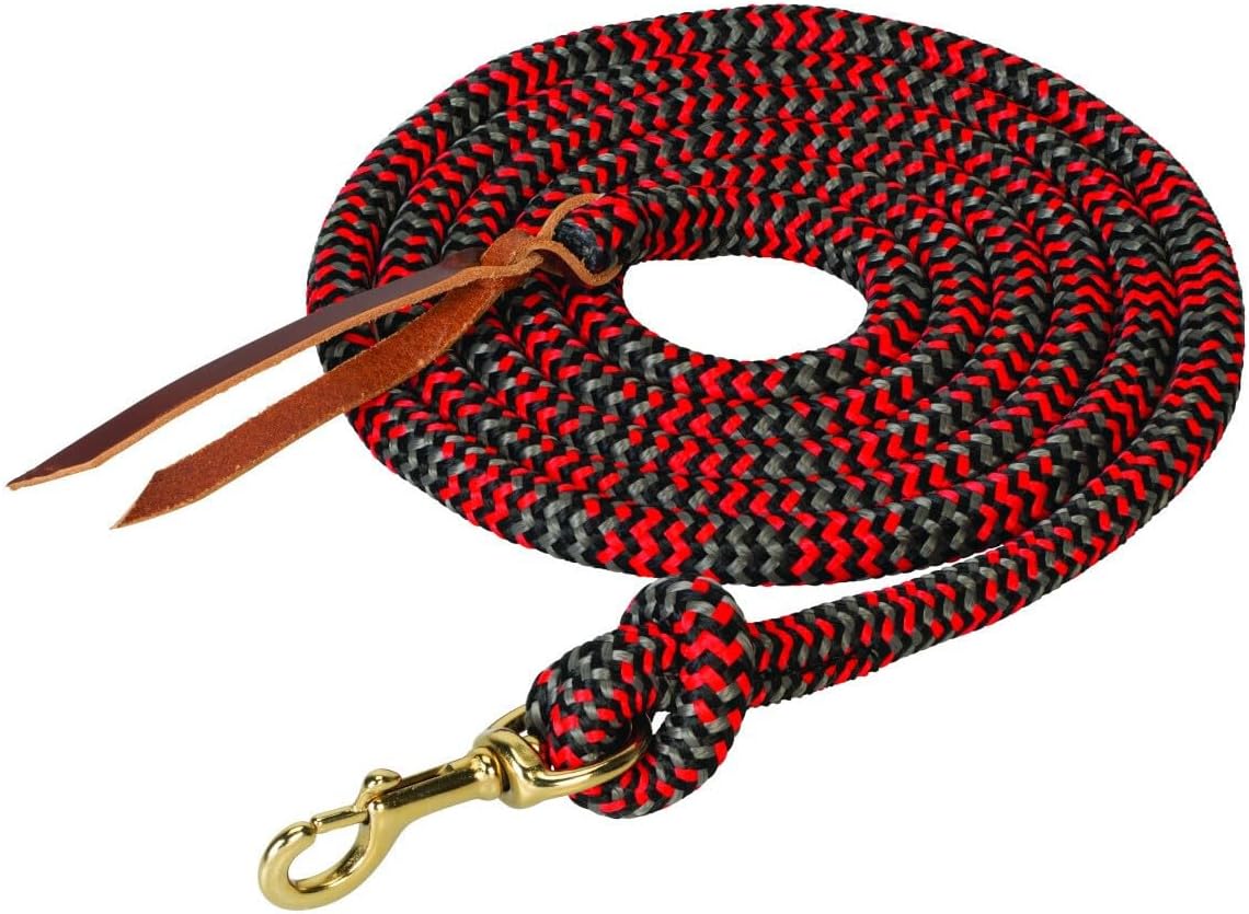 Poly Cowboy Lead with Snap, 5/8" x 10',Black/Red/Gray (Sell out)