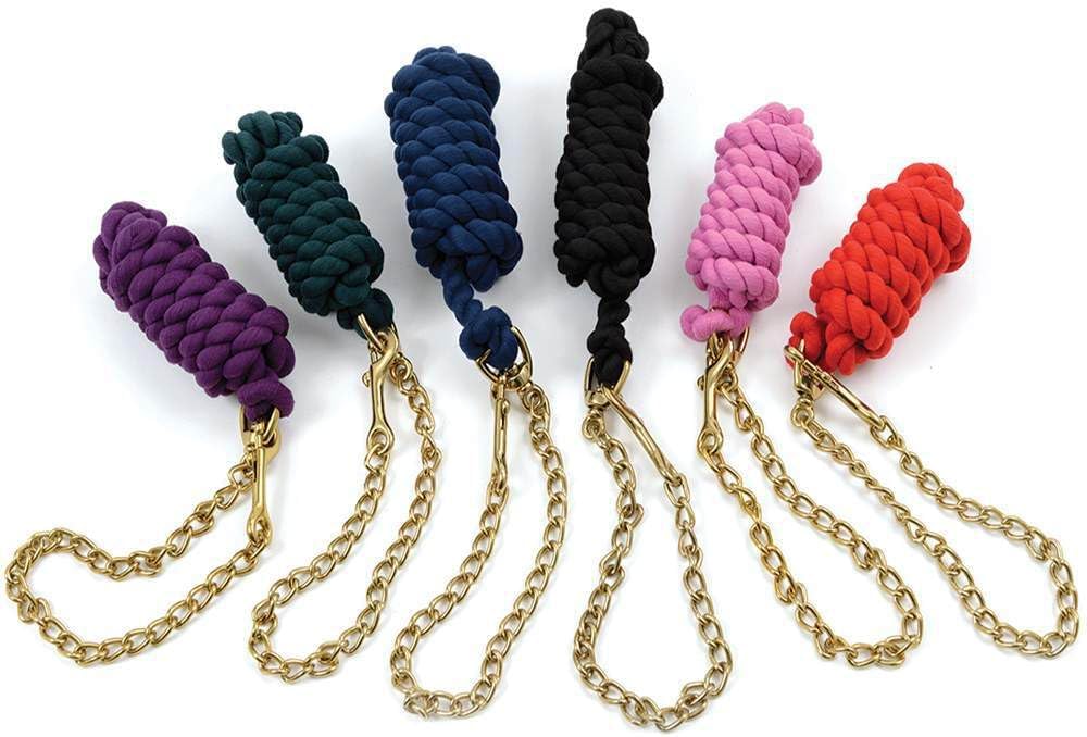 Shires Cotton Lead Rope with 24" Chain – 8ft x 3/4"