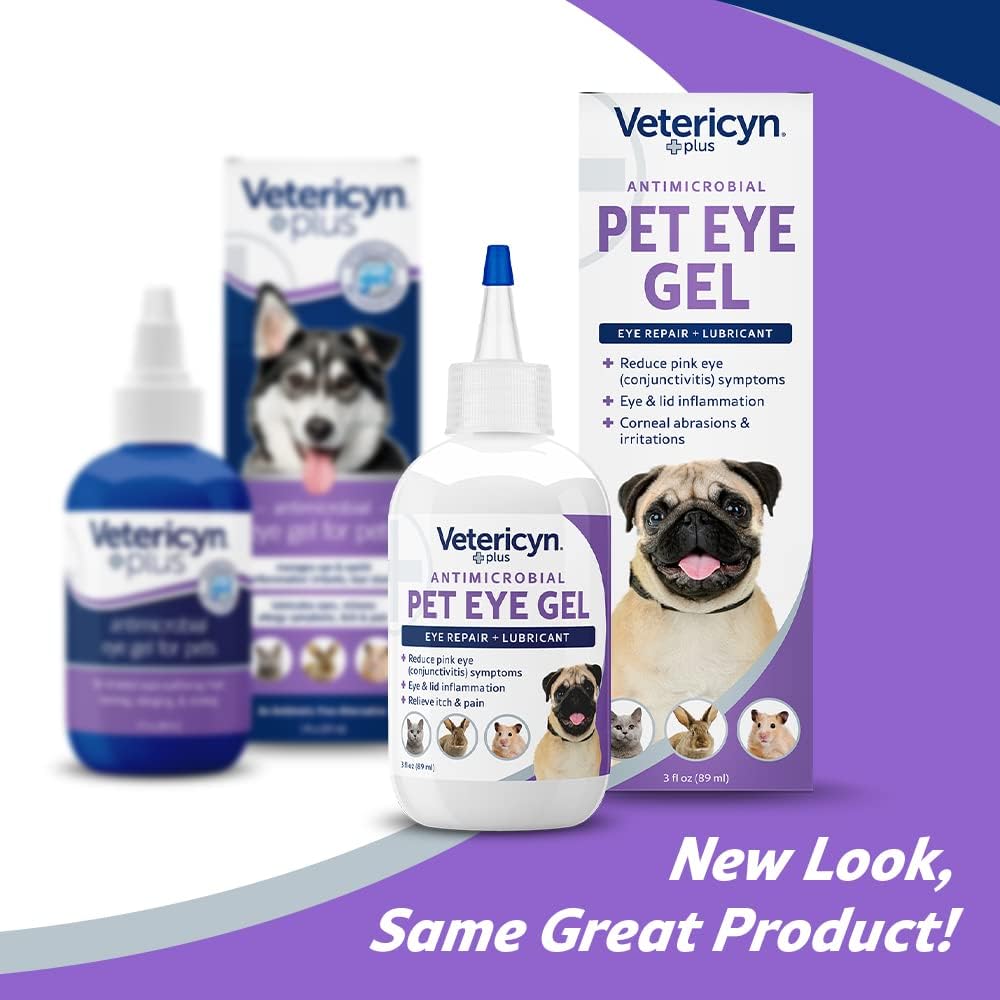 Vetericyn Plus Pet Eye Gel for Dogs & Cats, Lubricating Dog Eye Gel, 3 oz