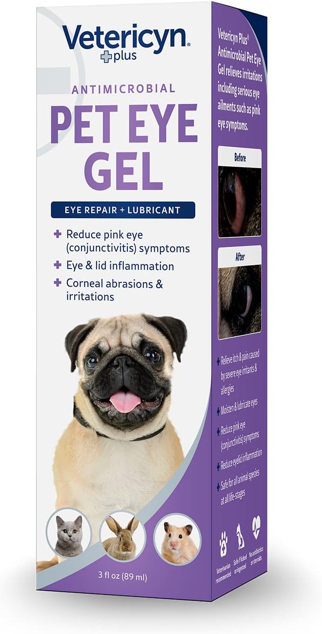 Vetericyn Plus Pet Eye Gel for Dogs & Cats, Lubricating Dog Eye Gel, 3 oz