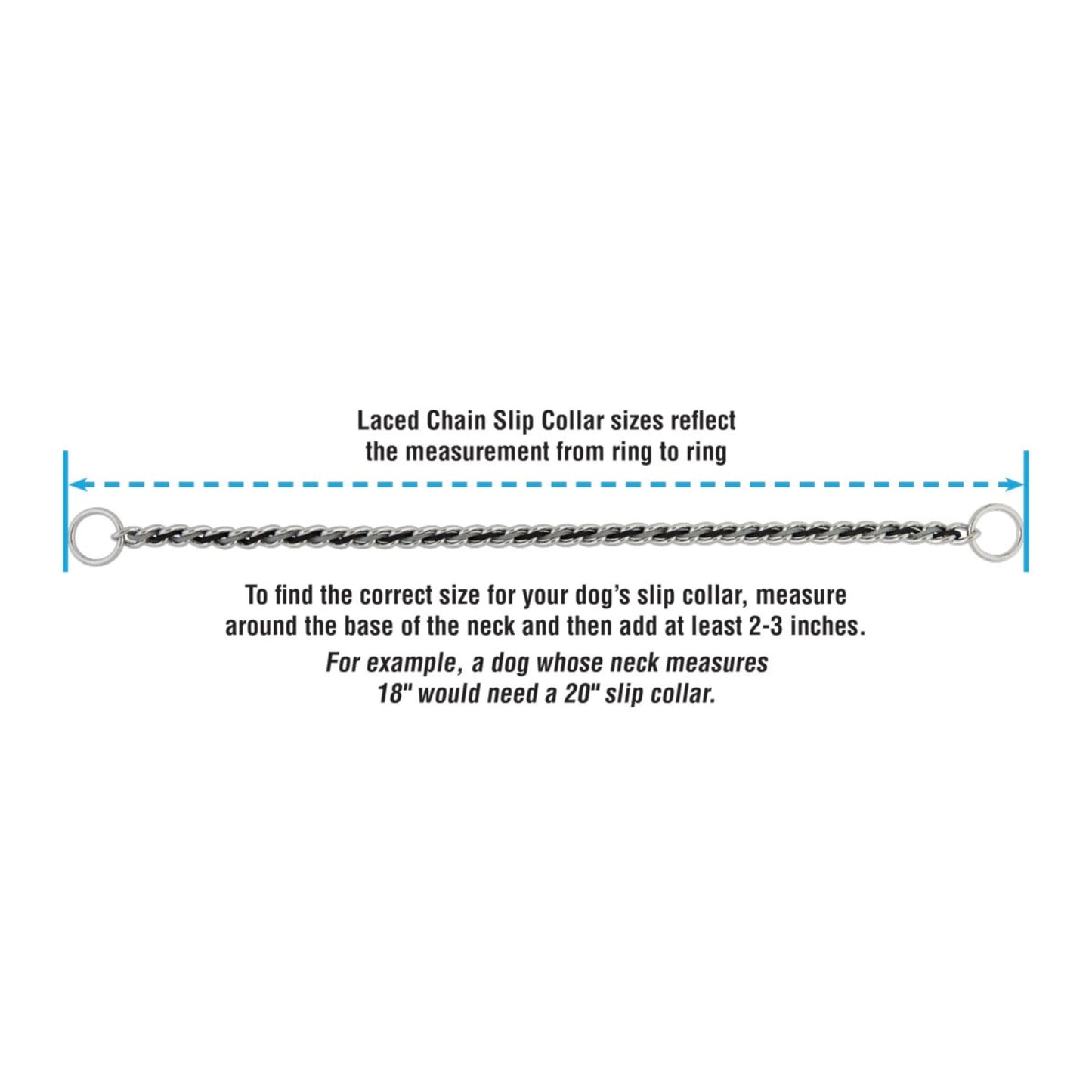 Weaver Leather Laced Chain Slip Collar - Hooves and Paws