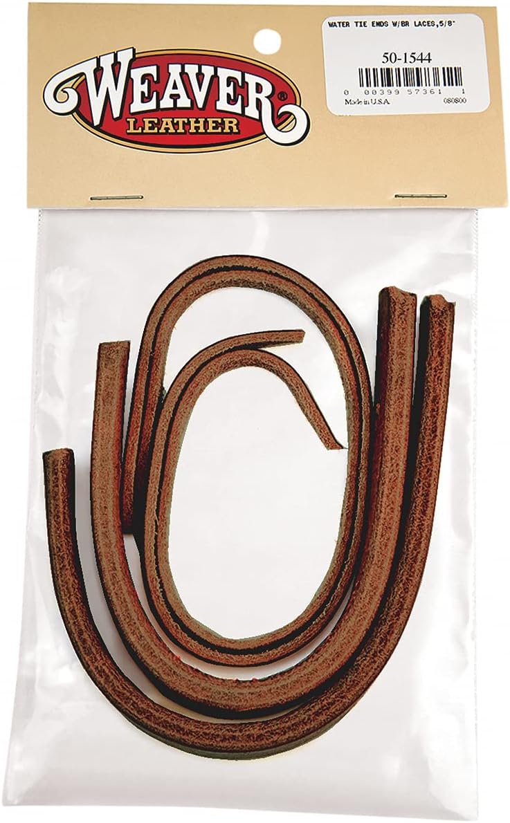 Weaver Water Tie Ends with Burgundy Latigo Ties - Size:5/8" Color:Russet - Hooves and Paws