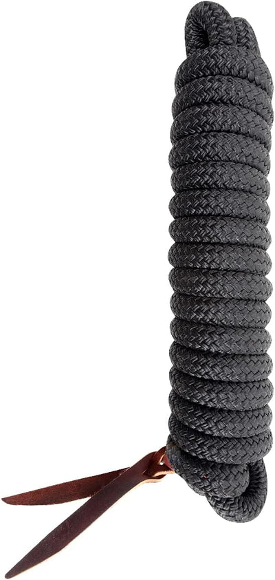 Classic Equine Premium 14 - Foot Lead Rope, Black - Hooves and Paws