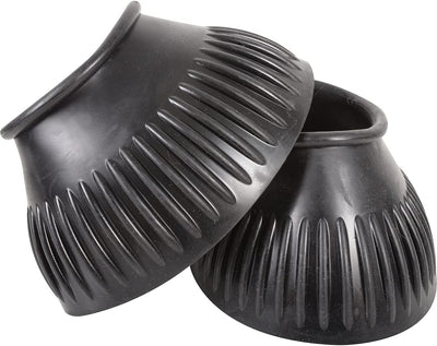 Classic Equine Rubber Pull-On Bell Boots - Black - Hoof Protection