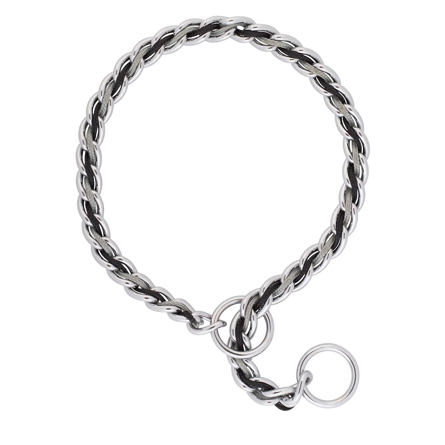 Weaver Leather Laced Chain Slip Collar - Hooves and Paws