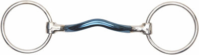Shires Blue Alloy Loose Ring with Mullen Mouth 6357 - Hooves and Paws
