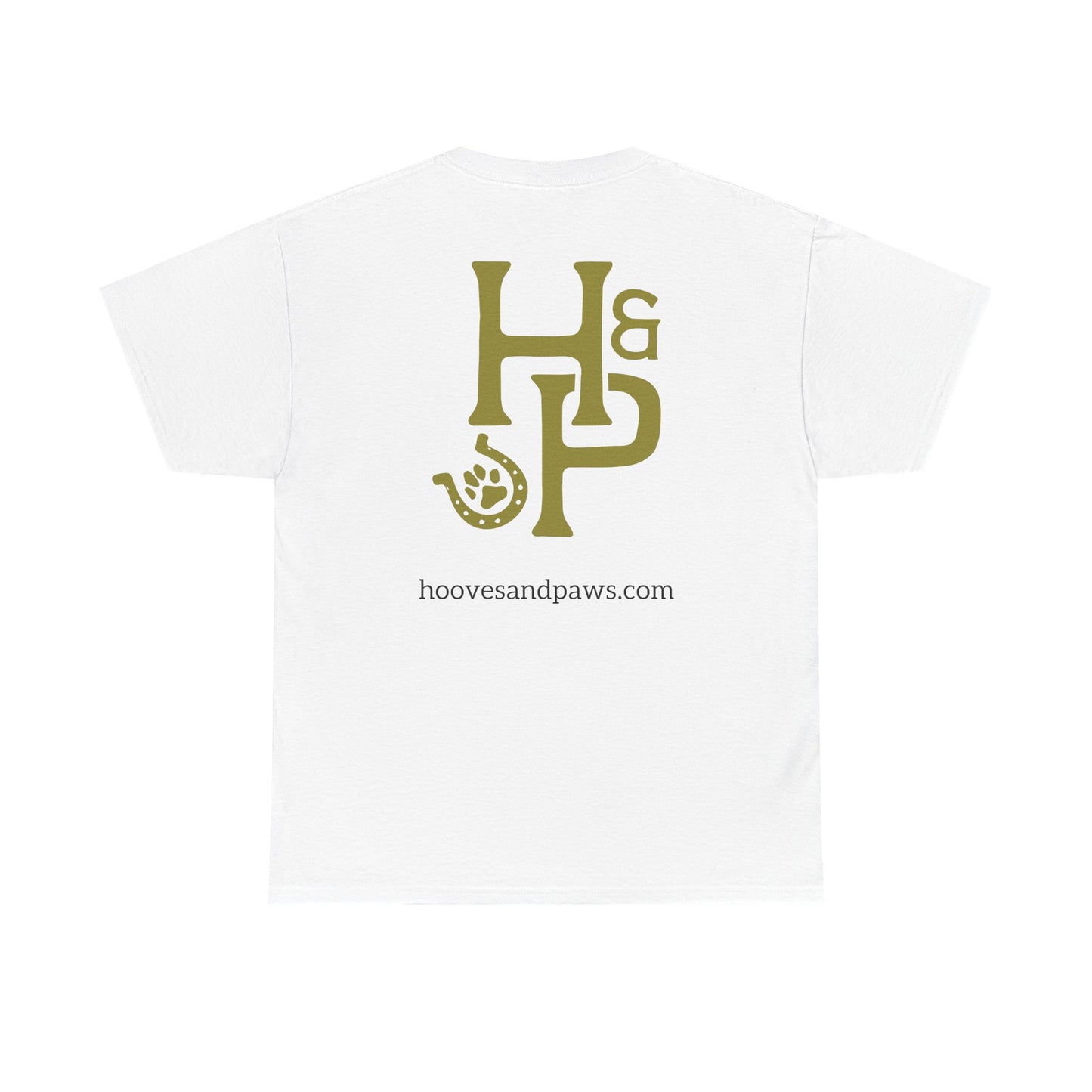 Printify Hooves & Paws Logo White Graphic T-Shirt - 100% Cotton, 180 g/m² Weight