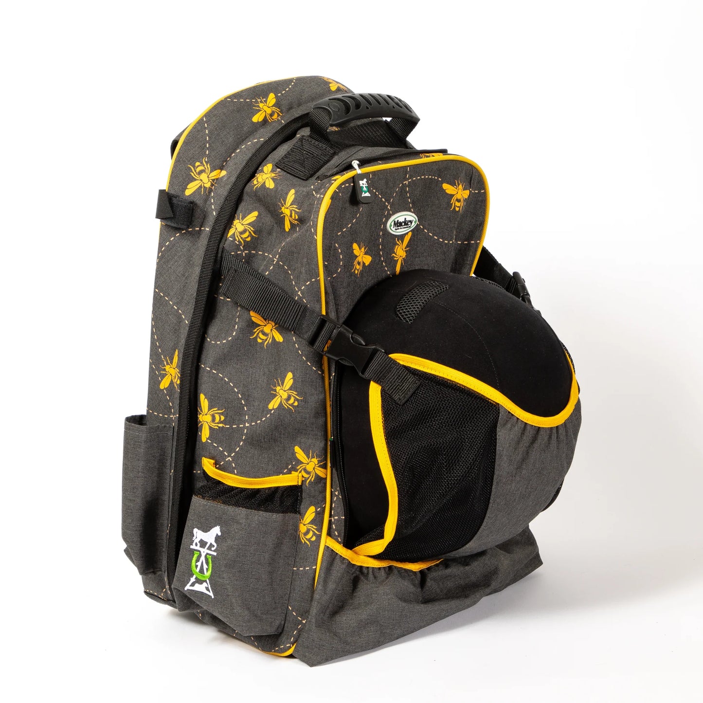 Mackey, Inc. Bee Mine Equestrian Backpack - 19" x 13" Gear Bag with Helmet Sling & 19" Boot Capacity