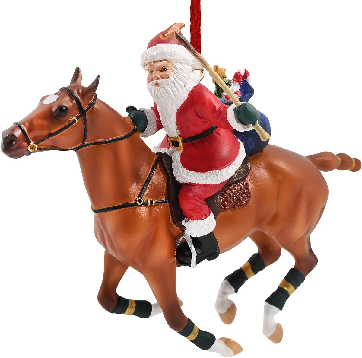Breyer Horses 2023 Holiday Collection | Polo Playing Santa Ornament | Model #700689