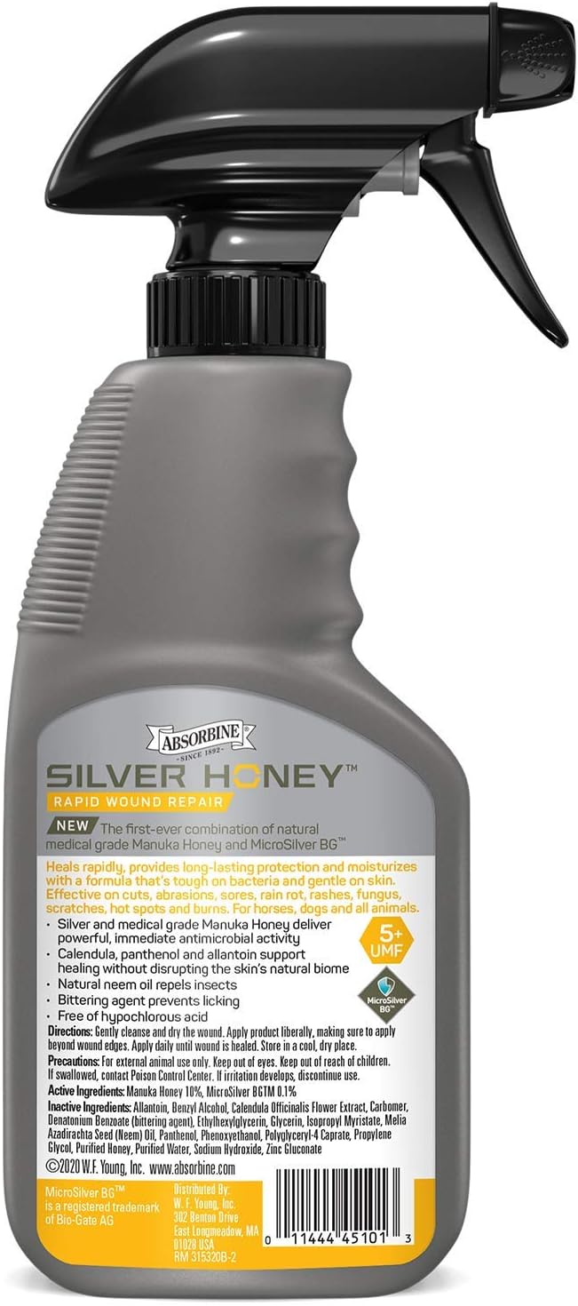 Absorbine Silver Honey Rapid Wound Repair Spray Gel 8oz