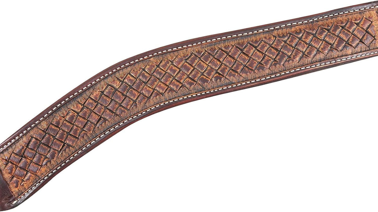 Martin Saddlery Breastcollar, 2-inch with Weave Tooled with Weathered Antique, Weathered Antique