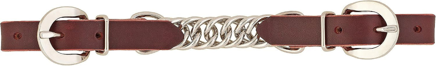 Weaver Leather Latigo Single Flat Link Chain Curb Strap, Burgundy, 3-1/2"