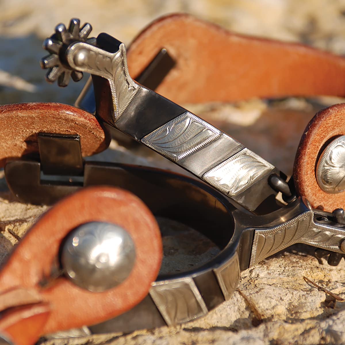 Classic Equine Cowboy Spurs: Weighted, Chap Guard, & Stylish Riding Spurs