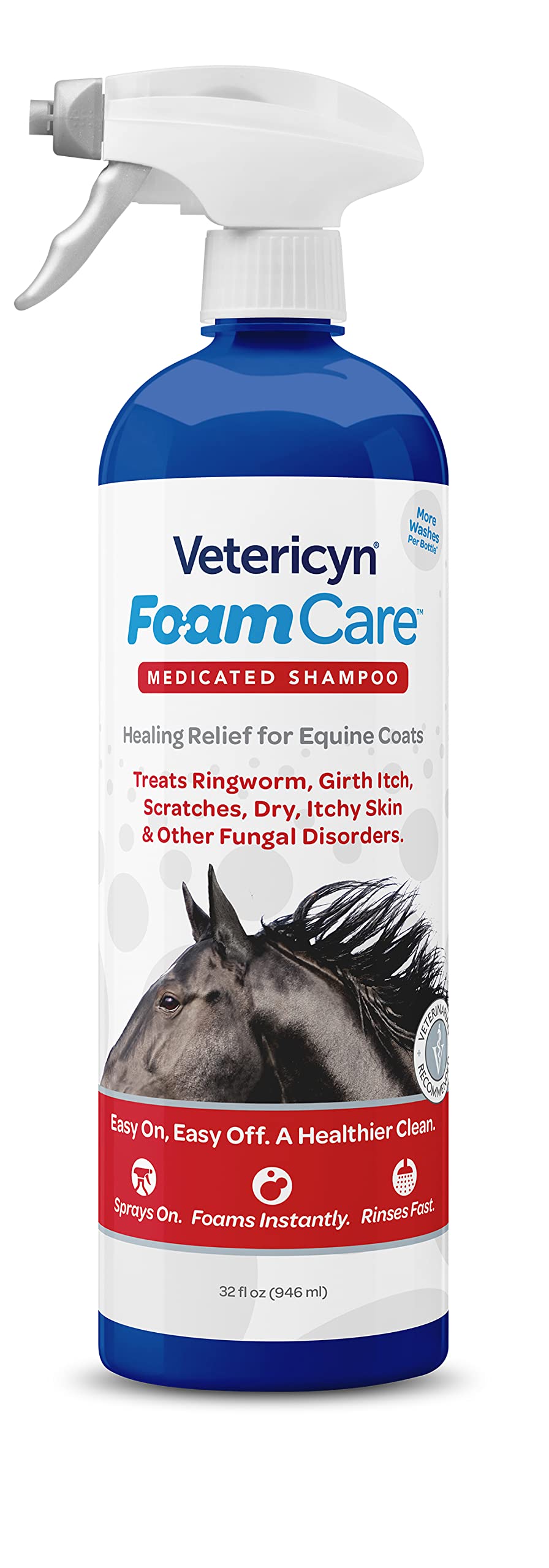 Vetericyn FoamCare Spray Shampoo – Instant Foam with Aloe