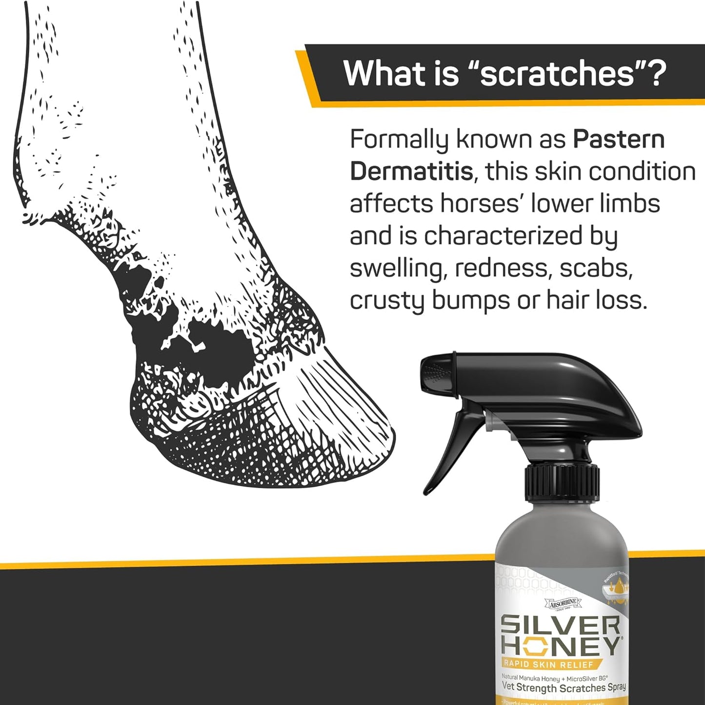 Absorbine Silver Honey Scratches Spray with RapidSorb Technology