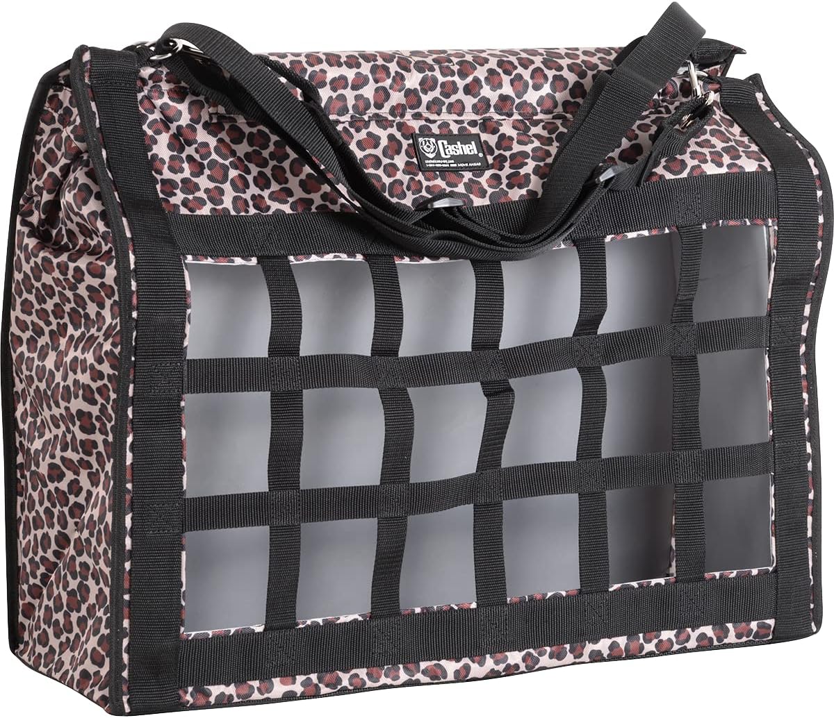 Cashel Slow Feed Top Load Hay Bag - Brown Leopard - Promotes Healthy Digestion