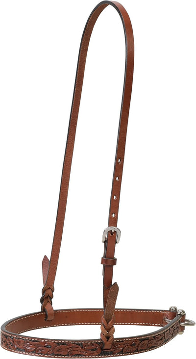 Floral Carved Noseband, Chestnut