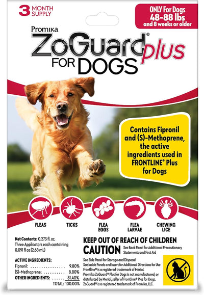 ZoGuard Plus Flea and Tick Prevention for Dogs - 3 Month Supply (Sell out)