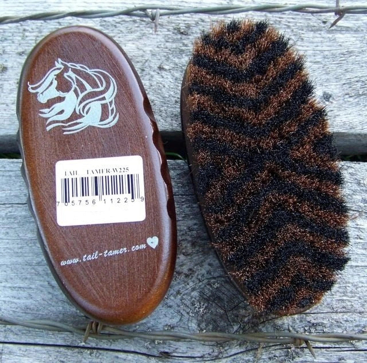 Professional's Choice Oval Wooden Horse Hair Brush W225 - Soft Dense Horsehair Bristles & Paulownia Wood Handle