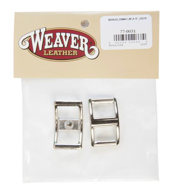 Weaver Leather Conway Buckles 5/8" Nickel Plated (2-Pack)