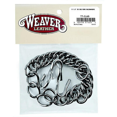 Weaver Leather Stainless Steel English Curb Chain 9.5" with Hooks