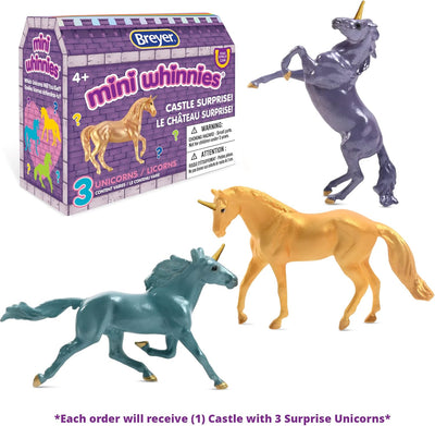 Breyer Horses Mini Whinnies Castle Surprise | 3 Unicorns | Random Assortment | 1:64 Scale | Unicorns Measure 2" x 1.5" | Model 7848 - Hooves and Paws